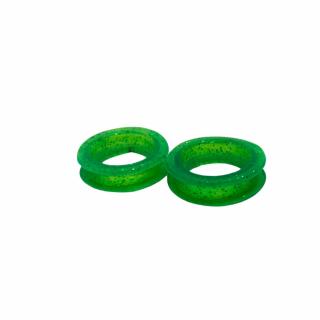 Gumový kroužek do nůžek Show Tech 20mm zelený se třpytkami (set 2ks)