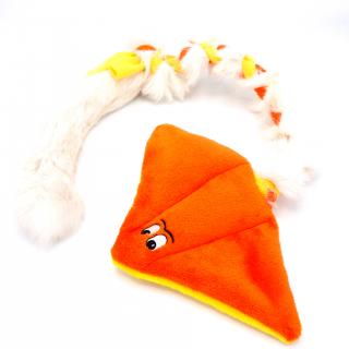 Hračka pro psy Rejnok velký s králičí kožešinou - oranžová-žlutá 61 cm
