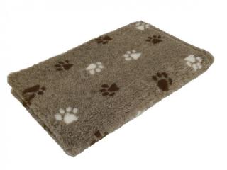 Pelíšek pro psy VetBedding Premium - výška 30 mm (hnědá – tmavě hnědé a krémové tlapky) Velikost: 100 x 80 cm
