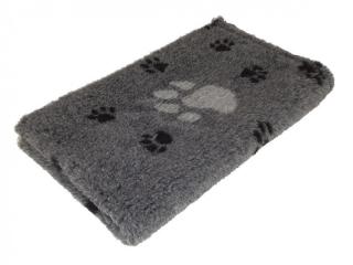 Pelíšek pro psy VetBedding Premium - výška 30 mm (tmavě šedá – černé malé a šedé velké tlapky) Velikost: 160 x 100 cm