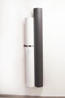 Designový radiátor CLOUD Vertical 400 x 1600/1800 x 200, na zeď, bílá/antracit jmená struktura (včetně madla na ručníky)