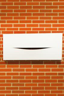 Designový radiátor CUT Horizontal single 1035 x 460 x 120mm, na zeď, bílá (VZ2022)