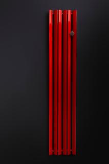 Designový radiátor Nano 340 x 1800 x 88mm, červená matná, na zeď (VZ21042)