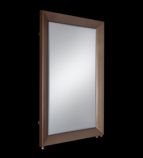 Designový radiátor RETRO LUX Mirror (se zrcadlem) 595 x 944 x 77mm, na zeď, bronz (VZ2008)