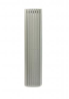 Designový radiátor Terra Vertical 420 x 1800 x 85, šedá hliníková struktura, na zeď (23021)