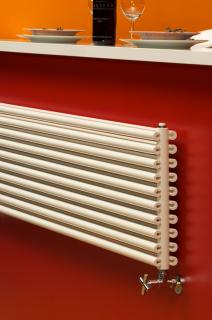 Designový radiátor Vulcanix horizontal double, na zeď, bílá (!! DOPRODEJ ZÁSOB !!)