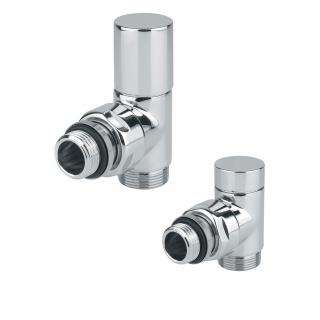 Designový set ventilů CYLINDER 1/2" x 24-19mm, rohový, bílá (E) (pro typ připojení: 00, 01, 03, 05, 07L/R)