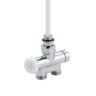 Designový termostatický ventil MONOBLOCK 40mm, 1/2" x 19-24mm, přímý, bílá (E) (pro typ připojení: 03 (rozteč 40mm))
