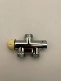 Designový termostatický ventil MONOBLOCK 50mm, 1/2" x 19-24mm, přímý, chrom (B) (pro typ připojení: 03 (rozteč 50mm))