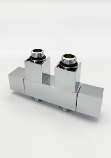 H-Ventil CUBIX Centrixblock 50mm přímý, 1/2 x 1/2", manuální, chrom (B) (pro typ připojení: 05L/R (50mm))
