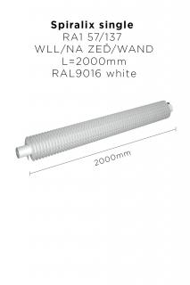 Industriální radiátor SPIRALIX Horizontal RA1 57/137 2000 x 137 x 154, na zeď, bílá (VZ21029)