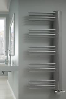 Koupelnový radiátor Elix 575 x 1070 x 97 R,  stříbrná struktura, na zeď (VZ2042)