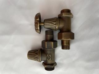Retro ventil Art Deco 1/2" x 24-19mm, přímý, antika bronz (M) (pro typ připojení: 00, 01, 03L/R)