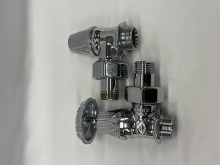 Retro ventil Art Deco 1/2" x 24-19mm, rohový, chrom (B) (pro typ připojení: 00, 01, 03L/R)