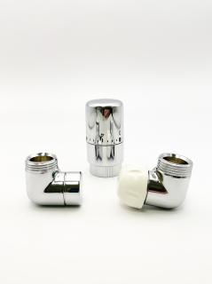 Sada ventilů OPTIMIX 1/2" x 24-19mm, úhlový, s termostatem, TH-hlavicí, chrom (B) (pro typ připojení: 00, 01, 03L/R)