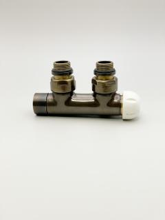 Ventil CARLIX Centrixblock 50mm 1/2" x 24-19mm, rohový, s termostatem, antika bronz tmavá (M) (pro typ připojení: 05L/R (50mm))