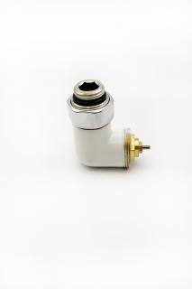 Ventil OPTIMIX 1/2" x 24-19mm, úhlový LEVÝ, s termostatem, bílá (E) (pro typ připojení: 00, 01, 03L/R)