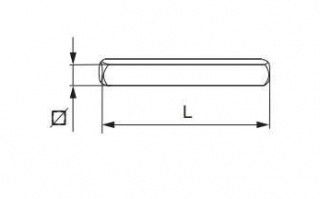 Čtyřhran pro kliku HS Portalu s madélkem, průřez 10 mm, pro sílu profilu 68 mm