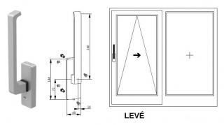 Klika pro posuvné dveře G-U Barva: EV1 přírodní stříbrná, Varianta: Levá