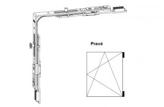 Rohové vedení horní pro spárové větrání G-U Typ: Rohový převod s trnem PRAVÝ