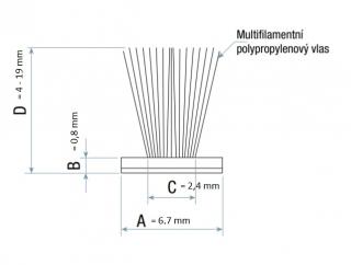 Samolepící kartáč šedý 6,7mm Výška (v mm): 13 mm