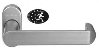 SCHÜCO Dveřní klika pro hliníkové dveře a panikové zámky Barva: Černá RAL 9005 - hliník