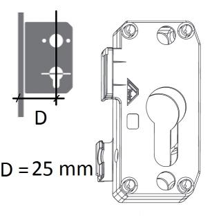 Skříň zámku ROTO NX Dorn (v mm): 25