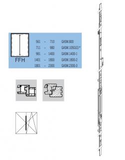 Štulpová převodová lišta GASM Označení kování: GASM.800, FFH 560-800