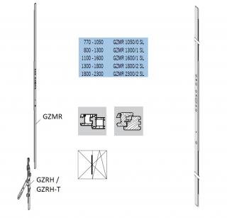 Štulpová převodová lišta GZMR SL Označení kování: GZMR 1300/1 SL, FFH 800-1300