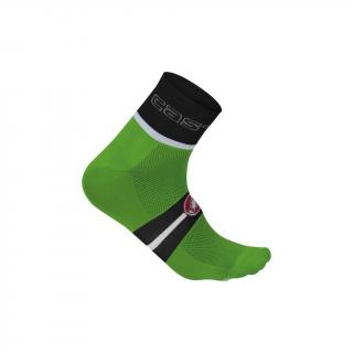 Castelli ponožky Velocissimo 6 cm - Green/Black Velikost: XXL