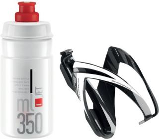 Elite Kit Ceo košík + láhev 350 ml (čirá/červená)