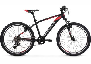 Kross LEVEL JR 2.0 (Black/red/silver) 2023 Velikost rámu: UNI, Průměr kol: 24 , Výška rámu: 36 cm / 14.2