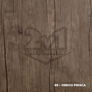 24,5x10 mm | Schodová hrana samolepiaca DĹŽKA: 90 cm, FARBA: 69 • Orech prisca