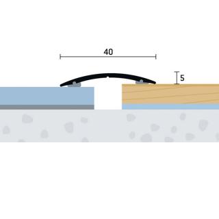 40x5 mm | Prechodový profil samolepiaci - nerez leštená DĹŽKA: 270 cm, FARBA: 02 • nerez leštená