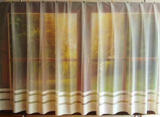 Krémová záclona s proužkem krémová, 160x300 cm