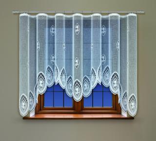 Kusová oblouková záclona Elena bílá, 125x300 cm