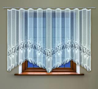 Kusová záclona Ema do obývacího pokoje a ložnice bílá, 240x200 cm