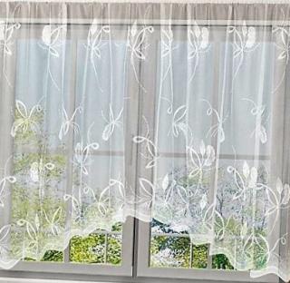 Moderní oblouková záclona Madeira bílá, 125x300 cm