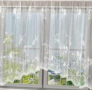 Moderní oblouková záclona Madeira bílá, 145x300 cm