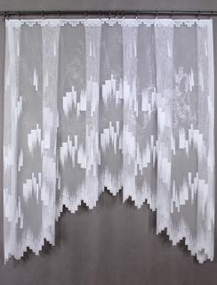 Moderní záclona s geometrickým vzorem Barbara bílá, 160x300 cm