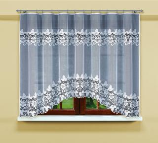Oblouková hotová záclona Elizabeth bílá, 160x300 cm