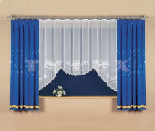 Oblouková záclona Zima II bílá, 160x300 cm