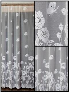 Záclona žakárová Amur bez barevného vzoru, bílá, 160 cm
