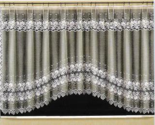Záclona žakárová Barcelona oblouková záclona bílá, 150x450 cm