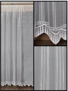 Záclona žakárová Olza bez barevného vzoru, bílá, 180 cm