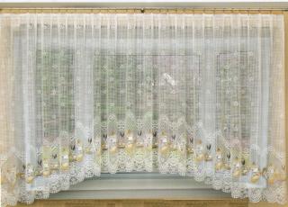 Záclona žakárová Těsto oblouková záclona barevná s barevným vzorem, 160x450 cm