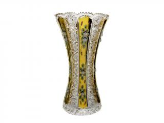 Bohemia Crystal broušená křišťálová váza zlacená X - 355mm