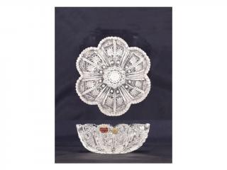 Bohemia Crystal broušená skleněná miska bábovka 155mm. Bohatý brus Klasik