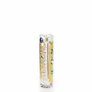 Bohemia Crystal broušená váza válec, zlacená - 150mm
