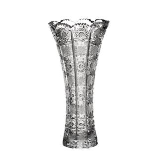 Bohemia Crystal Crystal Broušená skleněná váza z křišťálu Bohemia Crystal X 80452/255 mm. Bohatý brus Klasik.